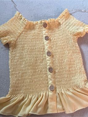 Speechless Yellow Smocked Ruffle Top